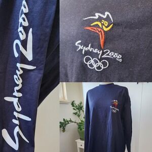 Acme Sydney 2000 Olympic Games Long Sleeve Shirt Vintage XL Ink Navy NEW